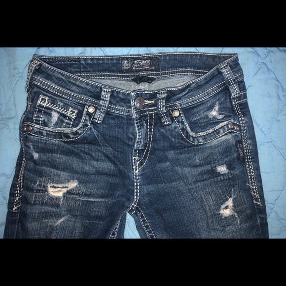 Silver Boot Cut Jeans - Picture 2 of 6